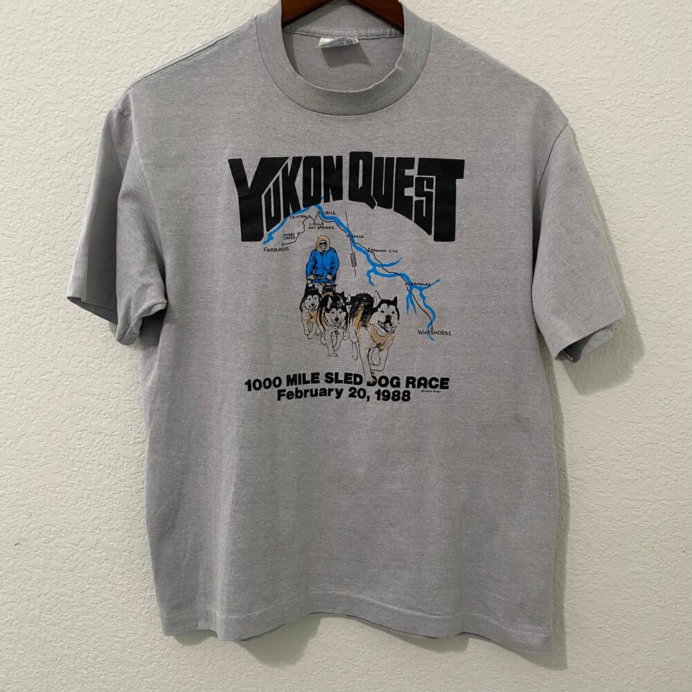 Vintage Yukon Quest 1988 Sled Dog Race T Shirt Single Stitch USA Small